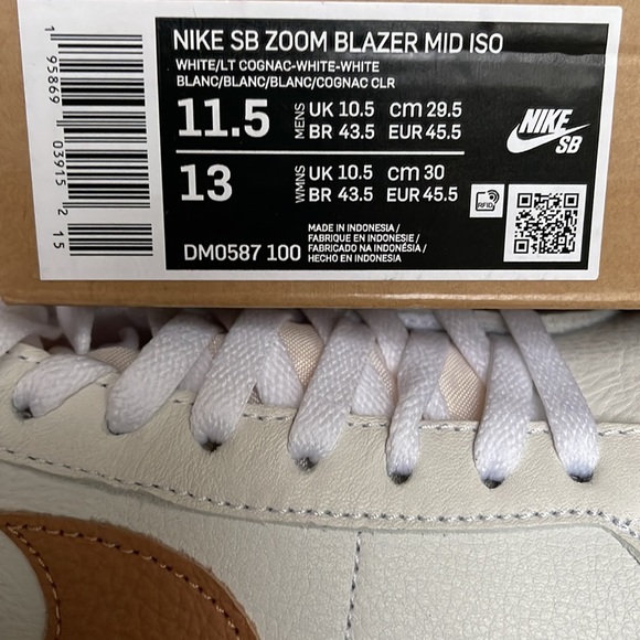 Nike SB Zoom Blazer Mid ISO white/LT cognac-white-white Men’s - Picture 16 of 16